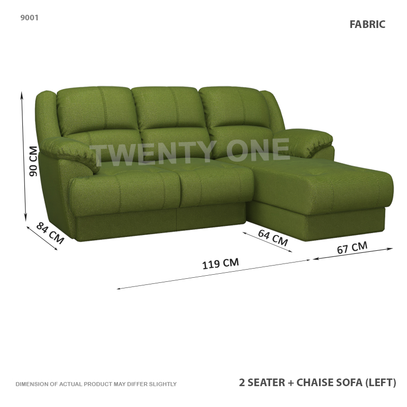 9001 2S+ L   2 SEATER WITH CHAISE FABRIC SOFA 1 C